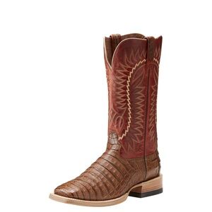 Men's Ariat Relentless Gold Western Caramel Caiman Boots